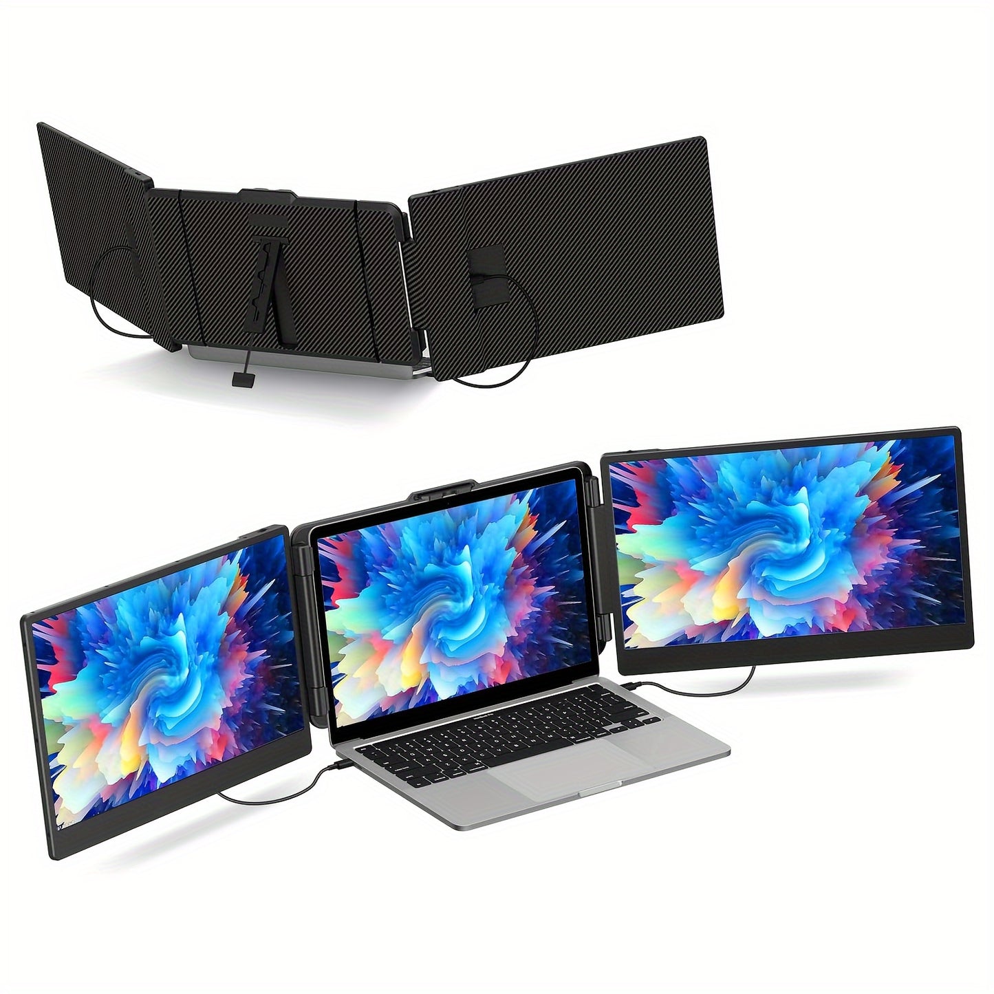 A2 14'' Laptop Dual Monitor Extender Plug & Play, 1080P HD Portable Laptop Screen Extender for 13-17'' Laptops, Compatible with Windows/ Mac/ Surface/ Android/ Switch