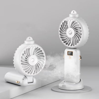 Digital Display Folding Spray Cooling Fan Handheld