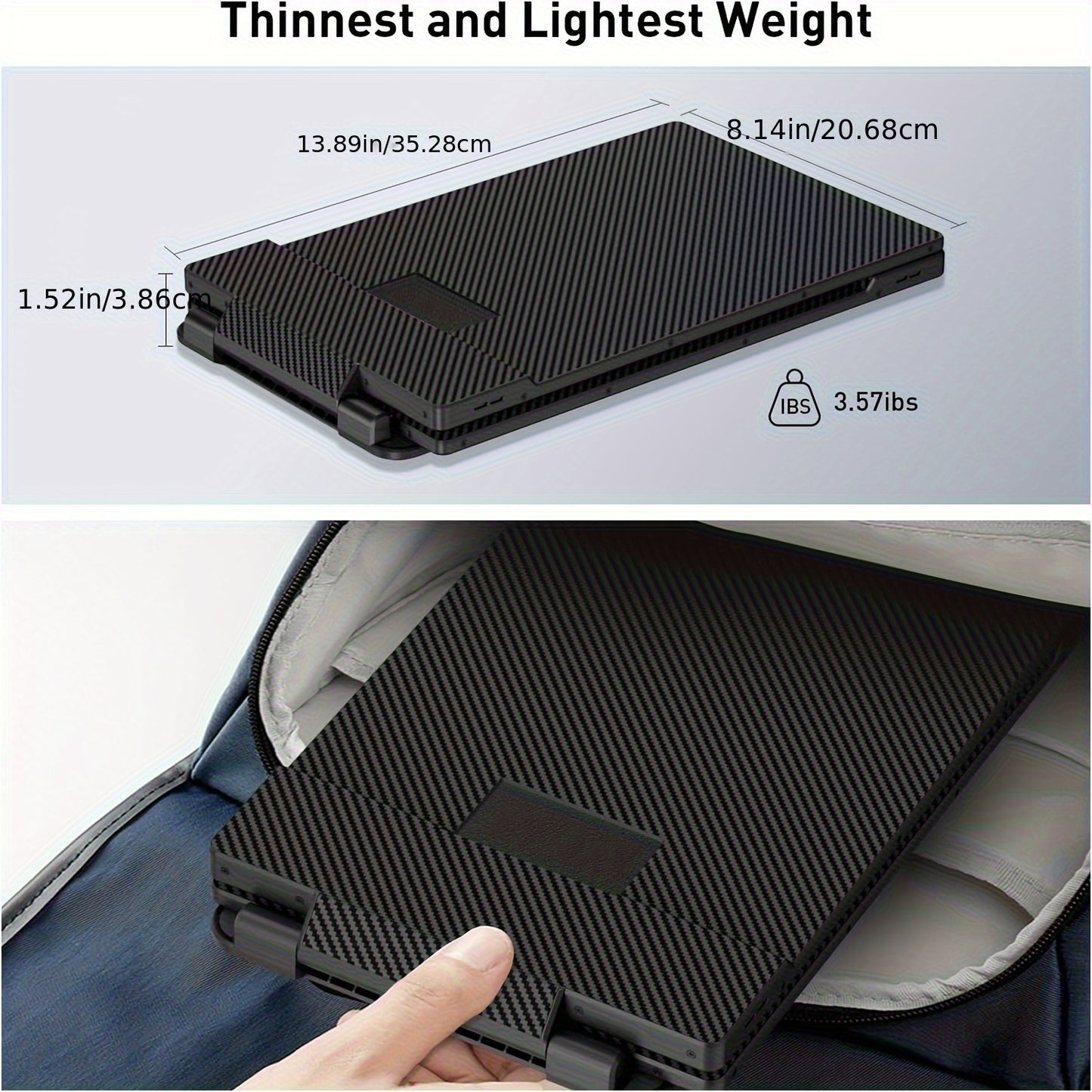A2 14'' Laptop Dual Monitor Extender Plug & Play, 1080P HD Portable Laptop Screen Extender for 13-17'' Laptops, Compatible with Windows/ Mac/ Surface/ Android/ Switch