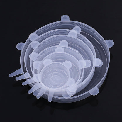 6pcs Reusable Silicone Lid Lids Compatible for Bowls, Plates, Pots & Pans - Multi-Size Dishwasher & Fridge Safe Food Storage Covers, Durable -Fit Lid Fits Most Containers