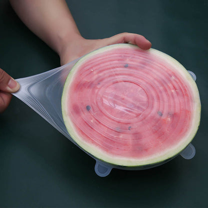 6pcs Reusable Silicone Lid Lids Compatible for Bowls, Plates, Pots & Pans - Multi-Size Dishwasher & Fridge Safe Food Storage Covers, Durable -Fit Lid Fits Most Containers