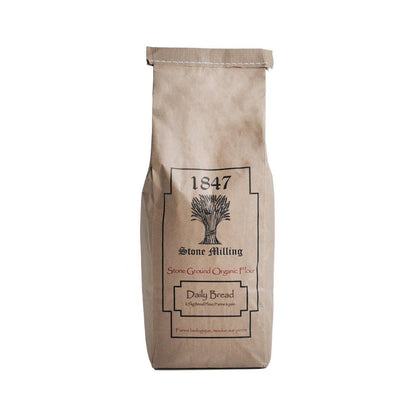 1847 STONE MILLING Daily Bread – Organic Unbleached Bread Flour - 20kg - Canadian Distribution - Ships Free Within Canada on Orders Above CAD $199