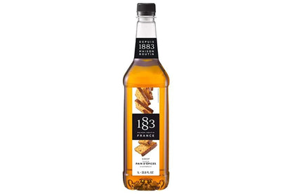 1883 Maison Routin Premium Syrup - 6 x 1L Pet-Plastic Bottles  - Gingerbread - Ships Free Within Canada on Orders Above CAD $199
