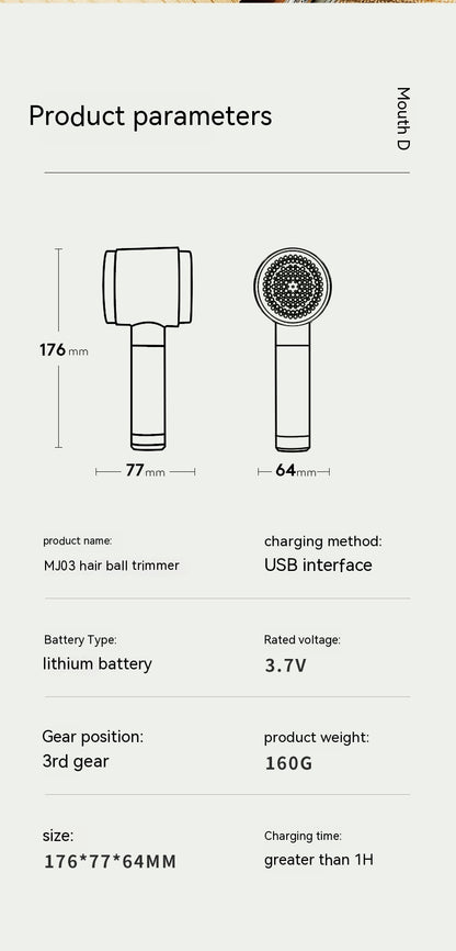 New Electric Hair Ball Trimmer Household Clothing Hair Ball Hair Multifunctional Portable Rechargeable Lint Remover