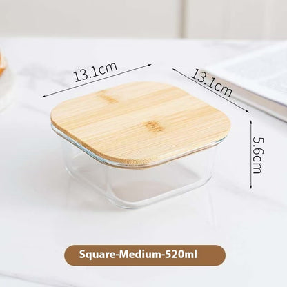 Round Glass Lunch Box Microwave Oven Heating Oven Special Use