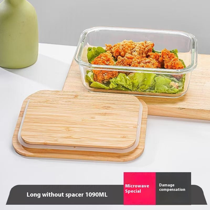 Round Glass Lunch Box Microwave Oven Heating Oven Special Use