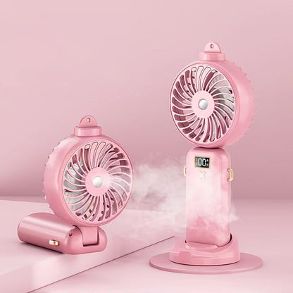 Digital Display Folding Spray Cooling Fan Handheld