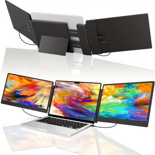 1pc Marsmyth 14" 1080P Portable Monitor, DP/Thunderbolt/USB Type-C Laptop Screen Extender, Plug & Play External Monitor for 12"-16" Laptops, Compatible with MacOS/Windows/Linux/Chrome, No Battery