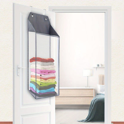 2pcs Foldable Wall Hanging Mesh Laundry Basket Door With Zipper For Storing Dirty Clothes Suitable For Bathrooms And Dormitories, Laundry Baskets