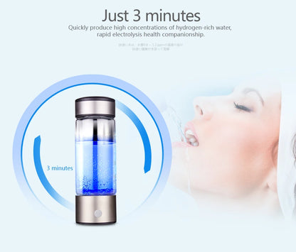 Hydrogen Bottle 420ml Japanese Titanium Quality Hydrogen-Rich Water Cup Ionizer Maker/Generator Super Antioxidants ORP
