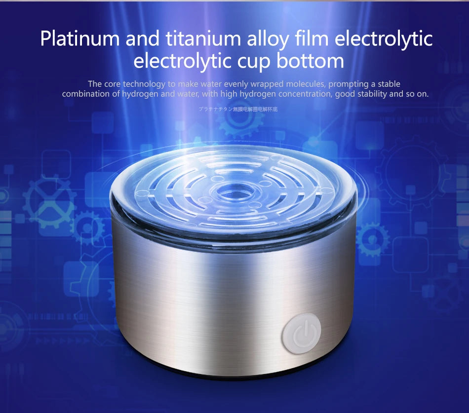Hydrogen Bottle 420ml Japanese Titanium Quality Hydrogen-Rich Water Cup Ionizer Maker/Generator Super Antioxidants ORP