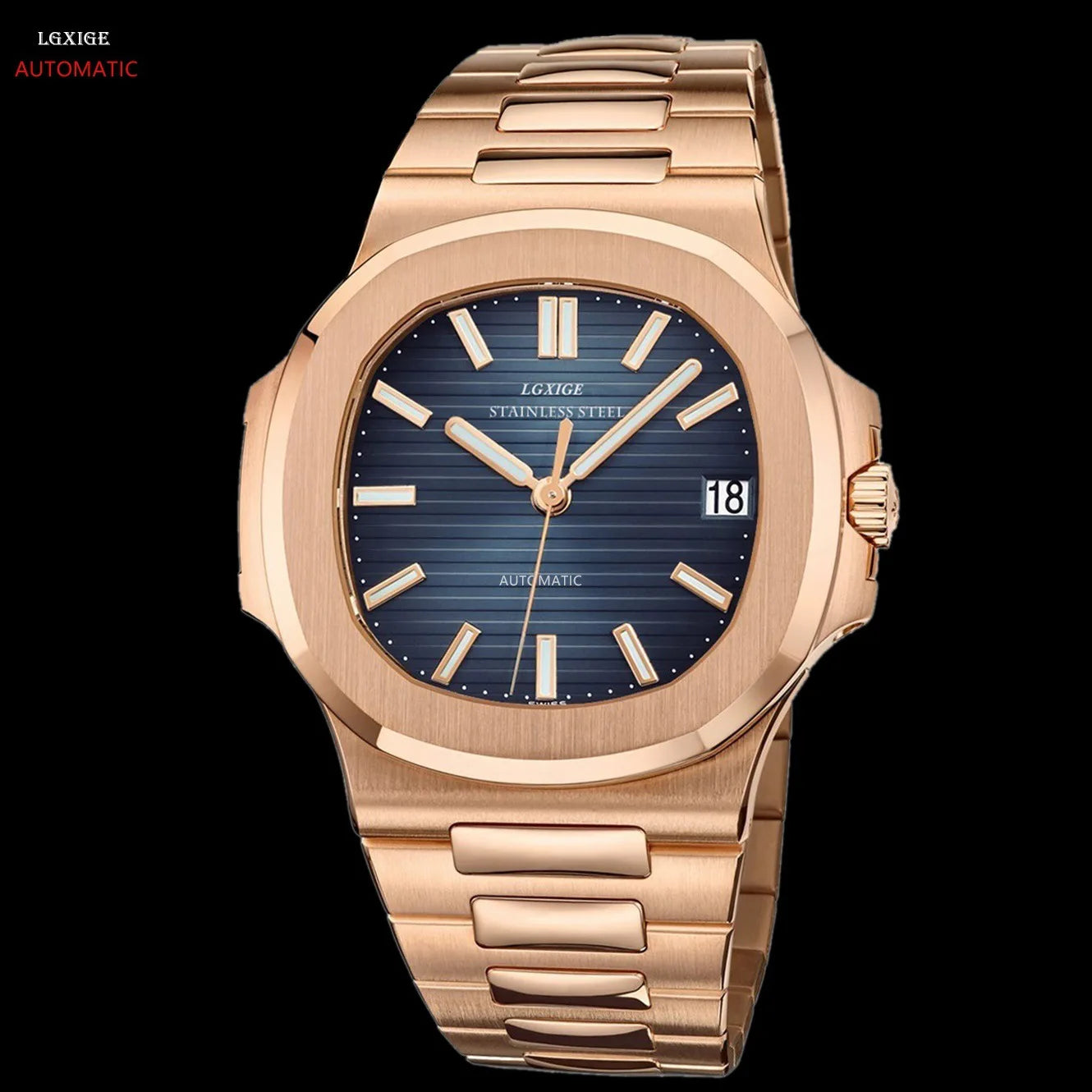 LGXIGE LM013 New Design Mens Mechanical Watch Stainless Strap Luminous Water Proof Classic High Quality Business Wrist Watch