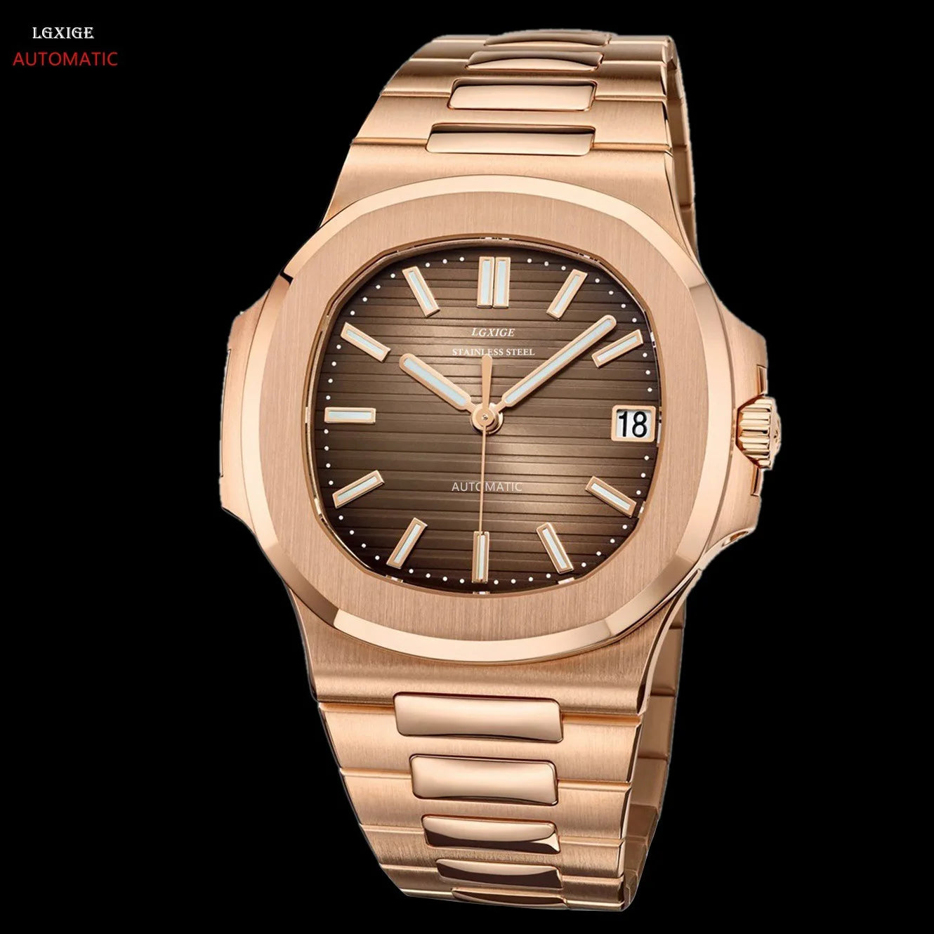 LGXIGE LM013 New Design Mens Mechanical Watch Stainless Strap Luminous Water Proof Classic High Quality Business Wrist Watch