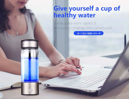 Hydrogen Bottle 420ml Japanese Titanium Quality Hydrogen-Rich Water Cup Ionizer Maker/Generator Super Antioxidants ORP