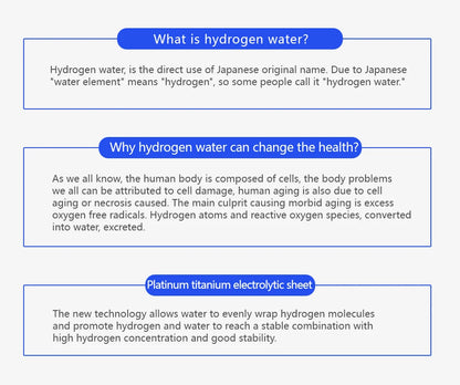 Hydrogen Bottle 420ml Japanese Titanium Quality Hydrogen-Rich Water Cup Ionizer Maker/Generator Super Antioxidants ORP