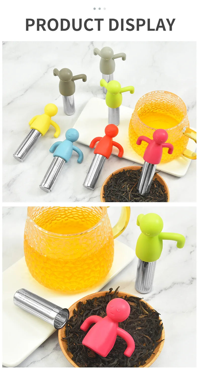 Stainless Steel Tea Infusers Innovative Humanoid Strainer Infuser You Easy Brewing Gadget Filter Leaf Tool Accessory