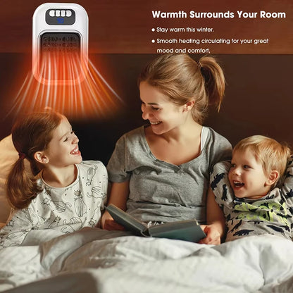 New Portable Heater Mini Electric Heater Plug in Wall Room Heater Home Appliance Timed Rapid Heating For Office Bedroom
