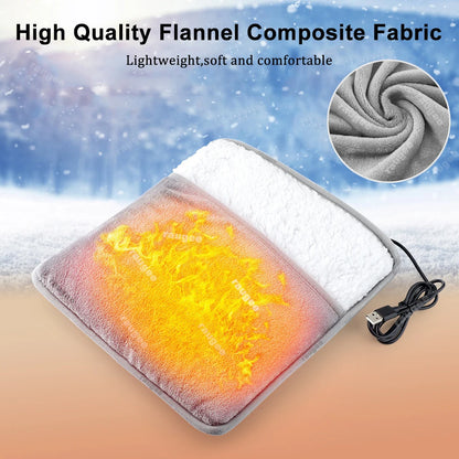 Foot Warmer USB Foot Heater Foot Heating Pad Fast Heating Electric Foot Warmer Pad for Home Soft Plush USB Heated Feet Warmer
