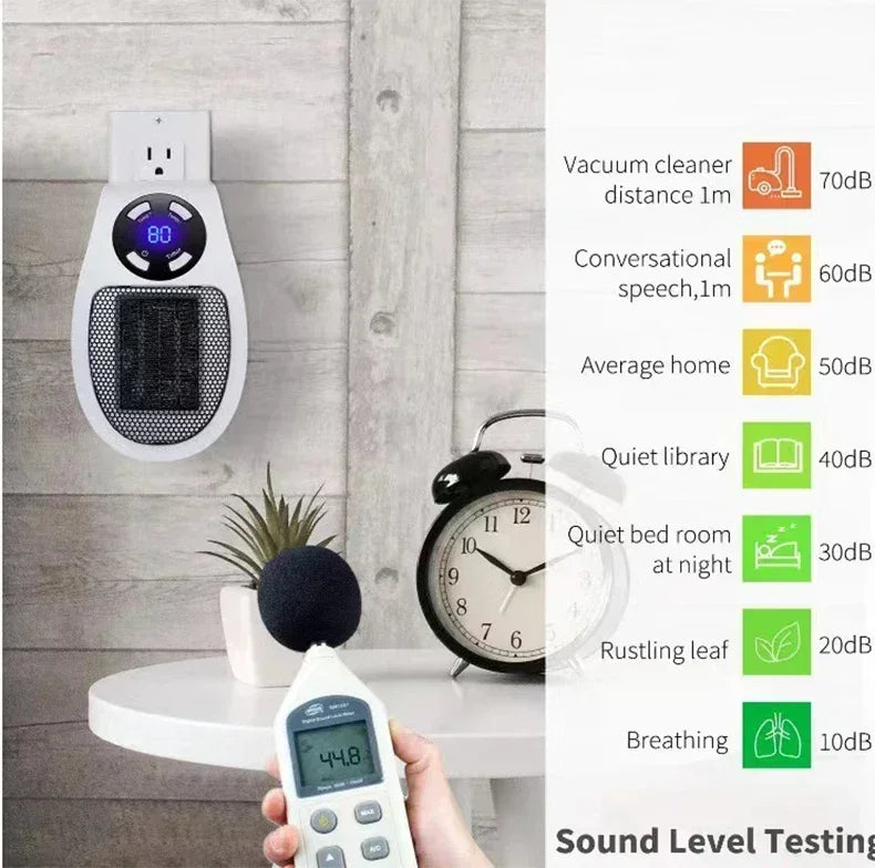 350W Portable Electric Heater with Remote Control, Wall Mounted Home Room Heater for Winter Indoor Heating Fast Warm