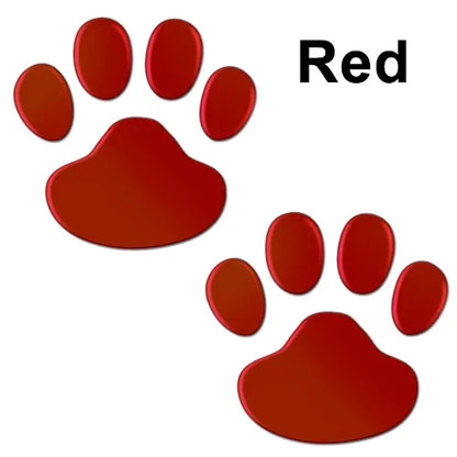 2Pcs/Set 3D Animal Dog Cat Bear Foot Prints Car Sticker Cool Design Paw Footprint Decal Car Stickers Silver Red Black Golden