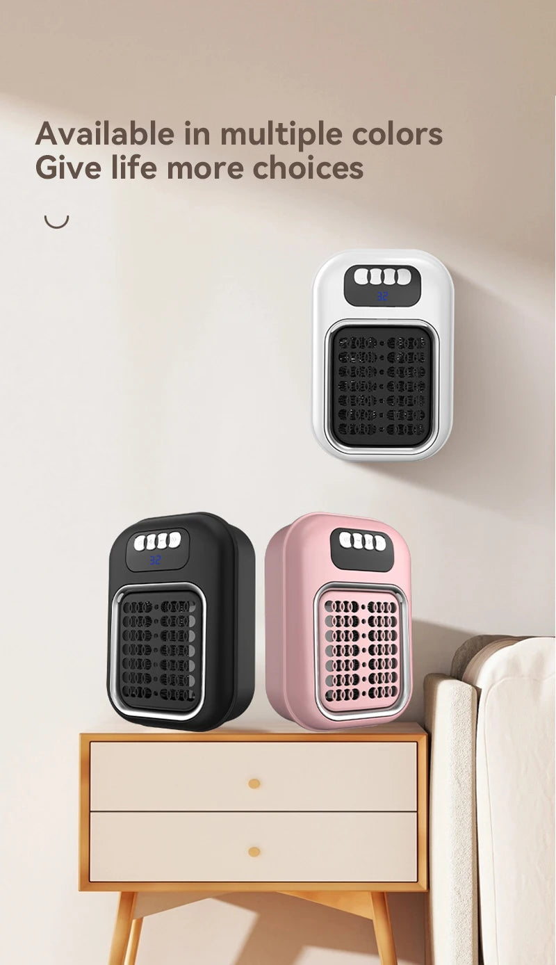 New Portable Heater Mini Electric Heater Plug in Wall Room Heater Home Appliance Timed Rapid Heating For Office Bedroom