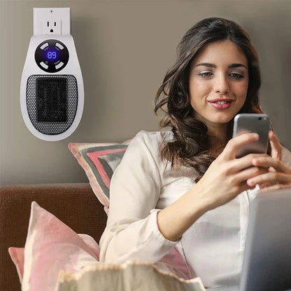 350W Portable Electric Heater with Remote Control, Wall Mounted Home Room Heater for Winter Indoor Heating Fast Warm
