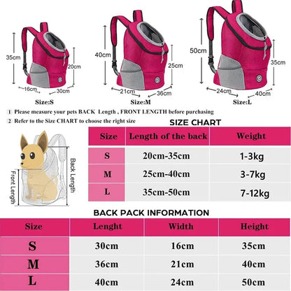 Pet Backpack for Small Medium Dogs Pet Dog Transport Backpack Travel Breathable Dog Carrier Puppy Carrier Pets Carrying Supplies