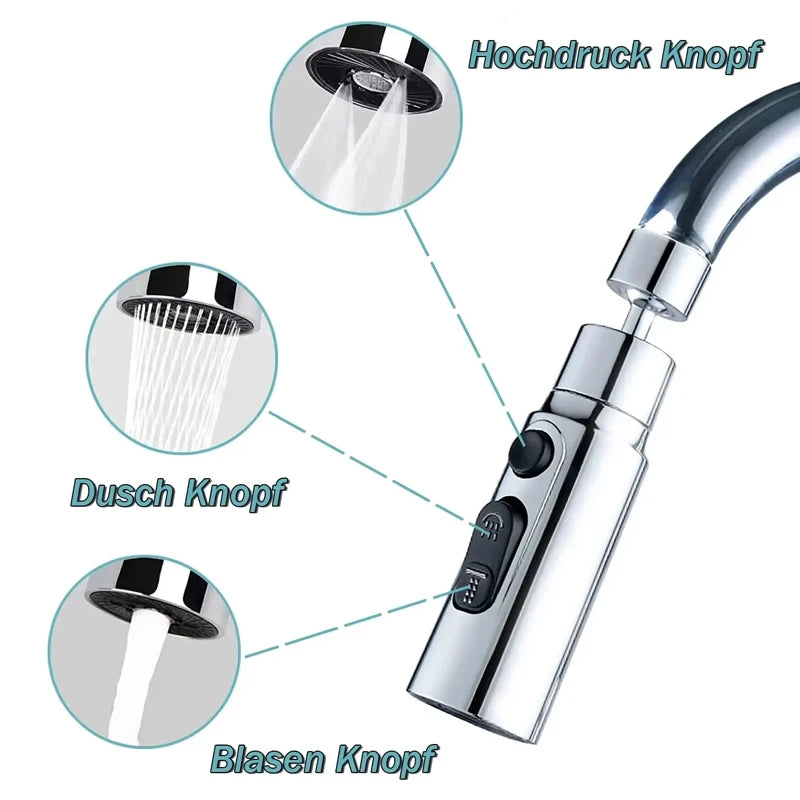 Universal 360° Rotate Kitchen Faucet Extender Aerator Anti-splash Filter Taps Kitchen Washbasin Faucet Bubbler Nozzle