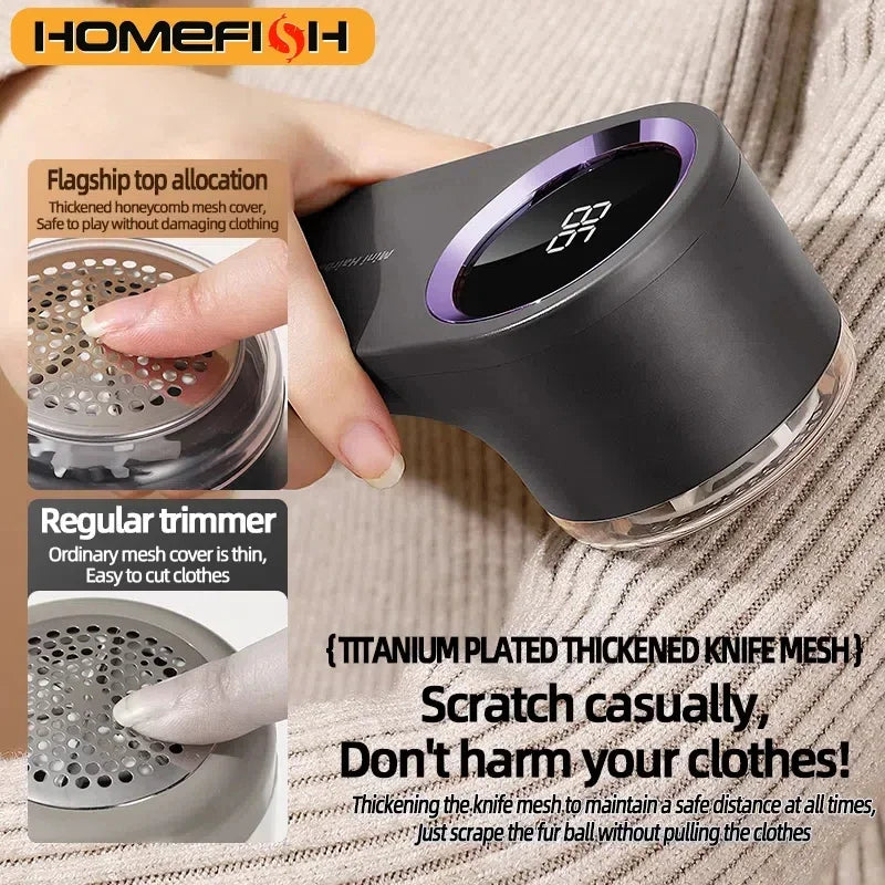 HOMEFISH Lint Remover USB Charging Electric Pellet Machine Hair Ball Lint Trimmer Portable Electric Clothes Lint Machine