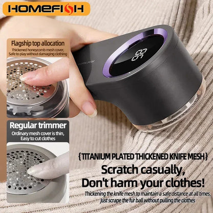 HOMEFISH Lint Remover USB Charging Electric Pellet Machine Hair Ball Lint Trimmer Portable Electric Clothes Lint Machine