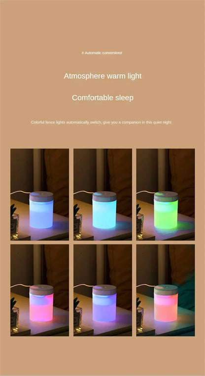 200ML USB Mini Humidifier - Ultrasonic LED Essential Oil Diffuser Portable Car Purifier & Aroma Anion Mist Maker for Home Office