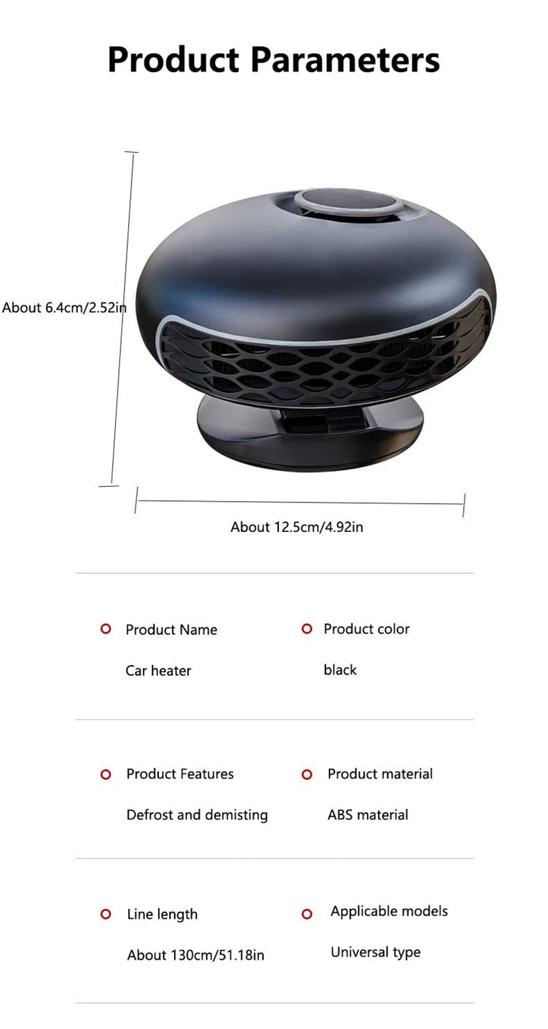 2026 New Car Heater 12V/24V Car Electric Heater Car Heater Defrosting And Defogging Device Car Home Dual-use