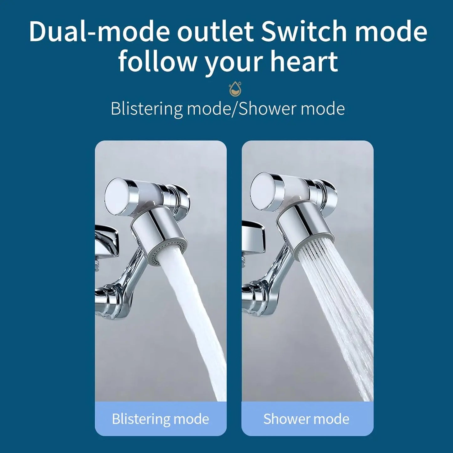 Universal Faucet Extender with Filter 1080° Rotation Tap Aerator 2 Modes Splash Basin Swivel Robotic Arm Faucets Extension