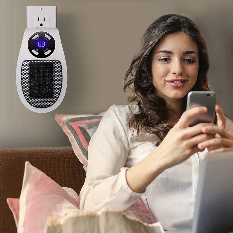 350W Portable Electric Heater with Remote Control, Wall Mounted Home Room Heater for Winter Indoor Heating Fast Warm