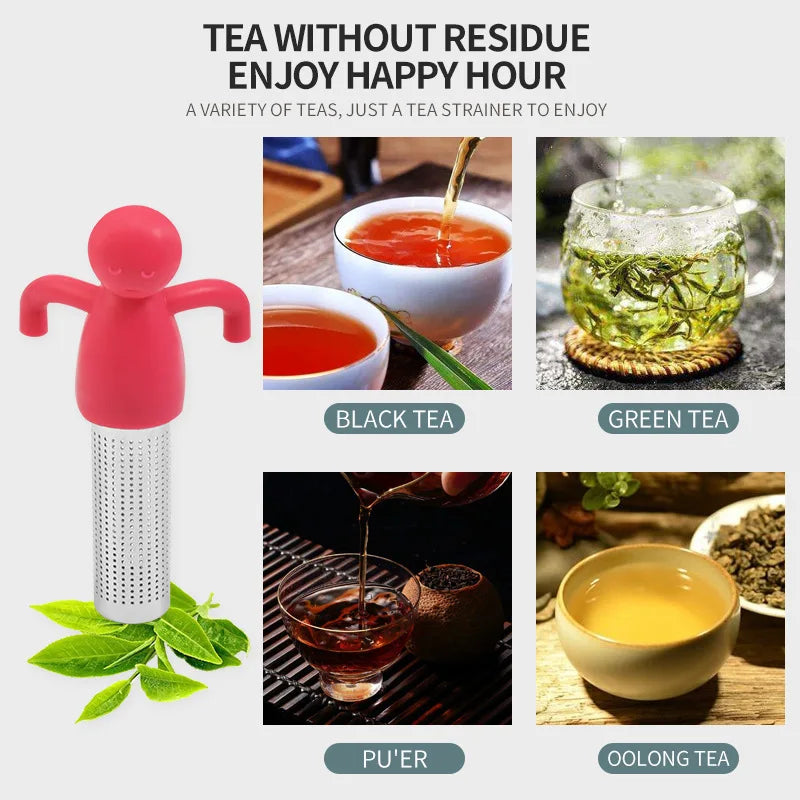 Stainless Steel Tea Infusers Innovative Humanoid Strainer Infuser You Easy Brewing Gadget Filter Leaf Tool Accessory