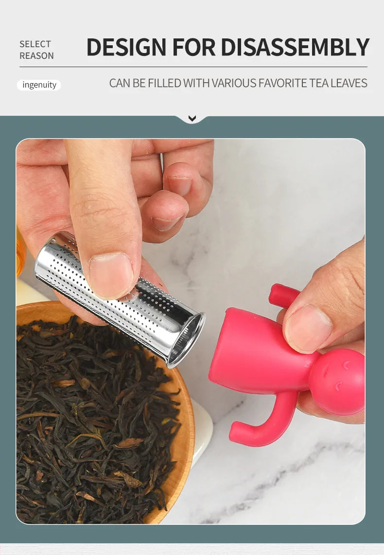 Stainless Steel Tea Infusers Innovative Humanoid Strainer Infuser You Easy Brewing Gadget Filter Leaf Tool Accessory