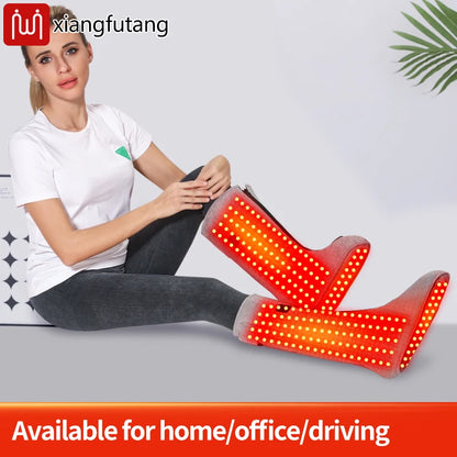 Red Light Warm Foot Boots/Indoor Shoes -Vibrating Massager Heating Therapy Relieves Fatigue Discomfort 3-Level Timer Family Use