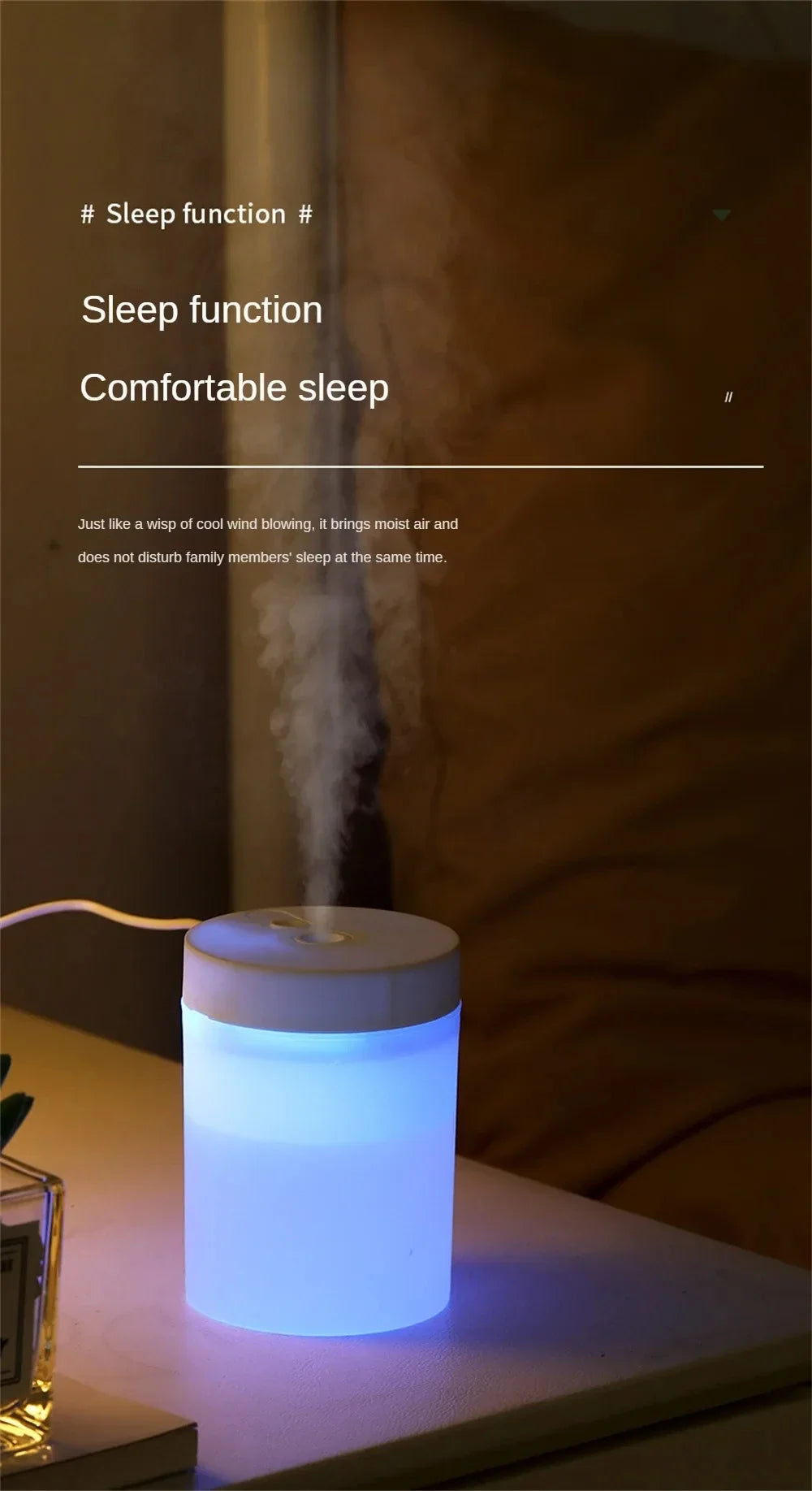200ML USB Mini Humidifier - Ultrasonic LED Essential Oil Diffuser Portable Car Purifier & Aroma Anion Mist Maker for Home Office
