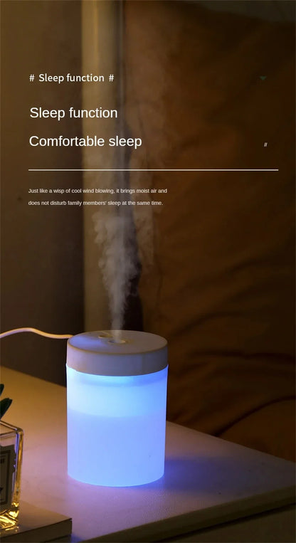 200ML USB Mini Humidifier - Ultrasonic LED Essential Oil Diffuser Portable Car Purifier & Aroma Anion Mist Maker for Home Office