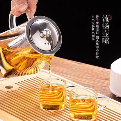 Glass Teapot with Infuser Tea Set Kettle Maker Infusers Jug Teaware Kitchen Dining Bar Home Tea Kit Glass Teapot Samovar