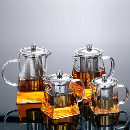 Glass Teapot with Infuser Tea Set Kettle Maker Infusers Jug Teaware Kitchen Dining Bar Home Tea Kit Glass Teapot Samovar