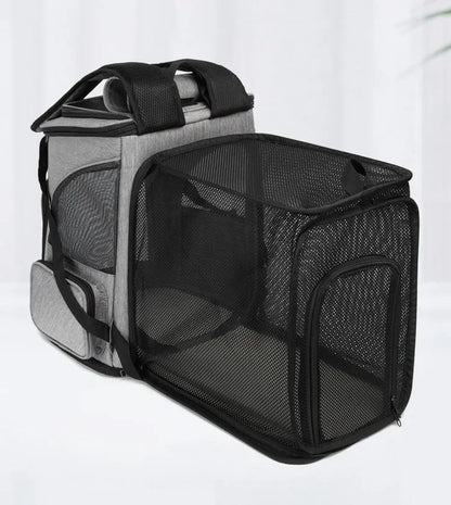 Pet Supplies Out Puppy Backpack Expandable Pet Bag Large Capacity Breathable Portable Cat Backpack Foldable Dog Bag