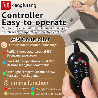 Red Light Warm Foot Boots/Indoor Shoes -Vibrating Massager Heating Therapy Relieves Fatigue Discomfort 3-Level Timer Family Use