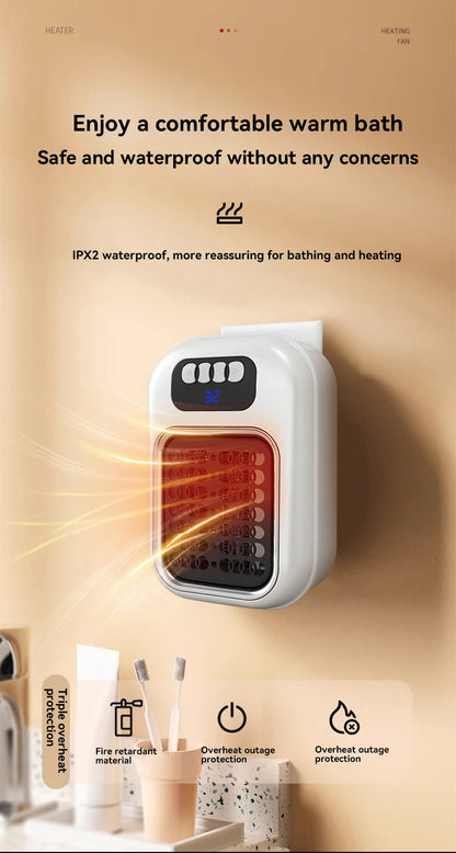 New Portable Heater Mini Electric Heater Plug in Wall Room Heater Home Appliance Timed Rapid Heating For Office Bedroom