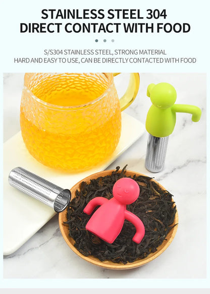 Stainless Steel Tea Infusers Innovative Humanoid Strainer Infuser You Easy Brewing Gadget Filter Leaf Tool Accessory