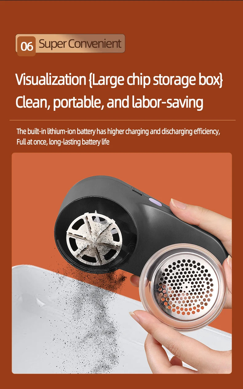 HOMEFISH Lint Remover USB Charging Electric Pellet Machine Hair Ball Lint Trimmer Portable Electric Clothes Lint Machine