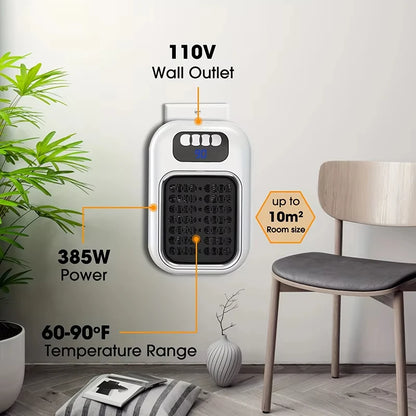 New Portable Heater Mini Electric Heater Plug in Wall Room Heater Home Appliance Timed Rapid Heating For Office Bedroom