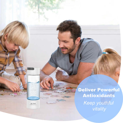 ALTHY Hydrogen Rich Water Generator Bottle Cup - DuPont SPE PEM Dual Chamber Maker lonizer - H2 Inhalation device