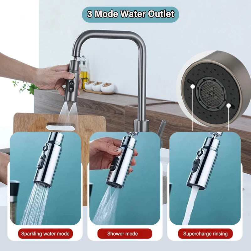 Universal 360° Rotate Kitchen Faucet Extender Aerator Anti-splash Filter Taps Kitchen Washbasin Faucet Bubbler Nozzle