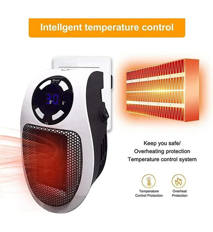 350W Portable Electric Heater with Remote Control, Wall Mounted Home Room Heater for Winter Indoor Heating Fast Warm